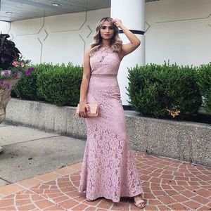 Lulus Mauve Lace Maxi Dress
